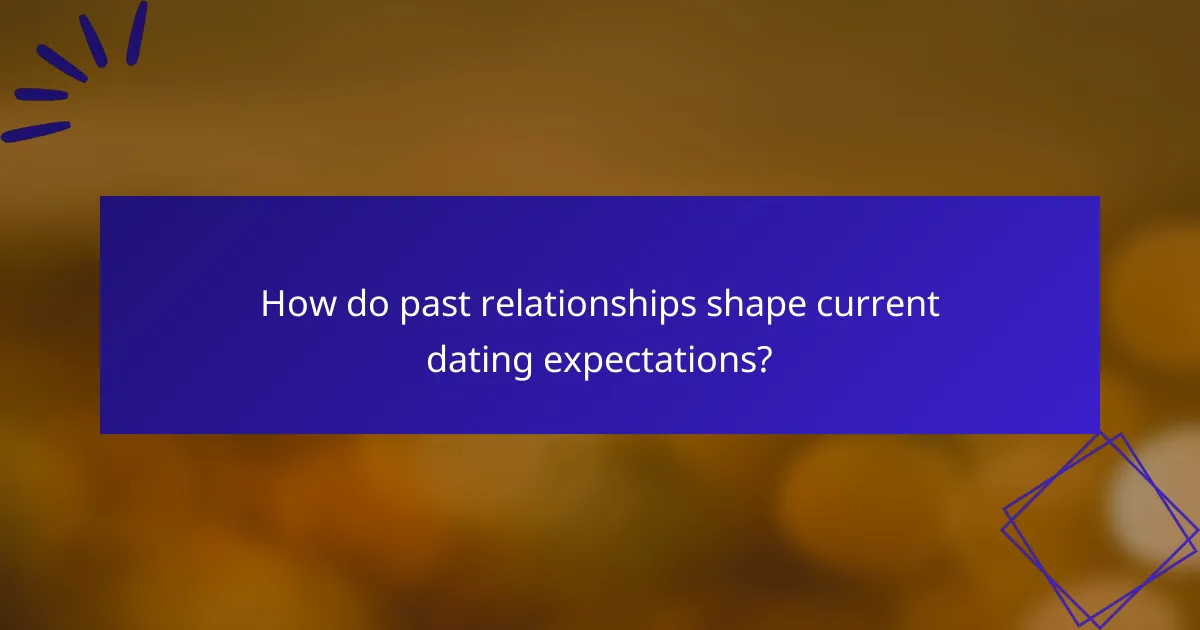 How do past relationships shape current dating expectations?