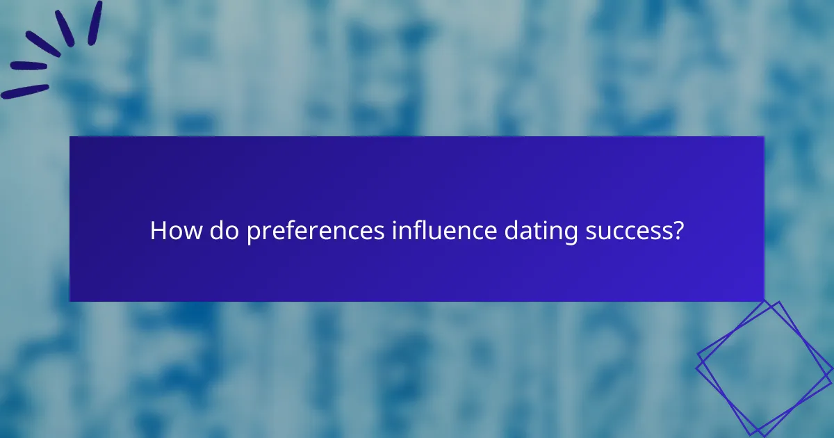 How do preferences influence dating success?