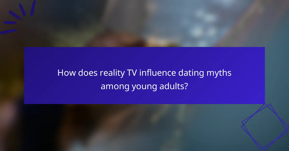 How does reality TV influence dating myths among young adults?