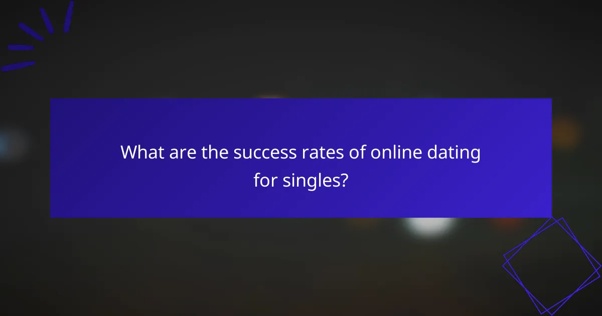 What are the success rates of online dating for singles?