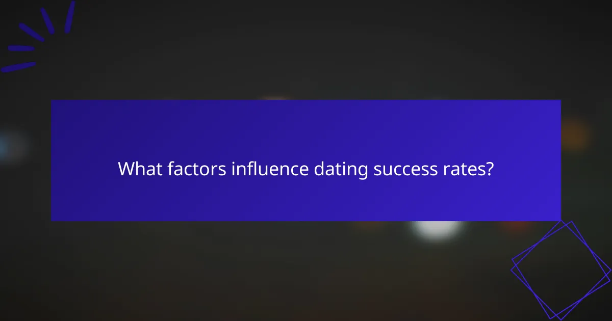What factors influence dating success rates?