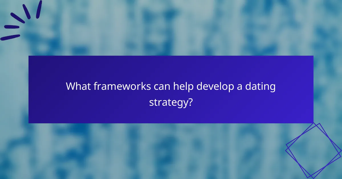 What frameworks can help develop a dating strategy?